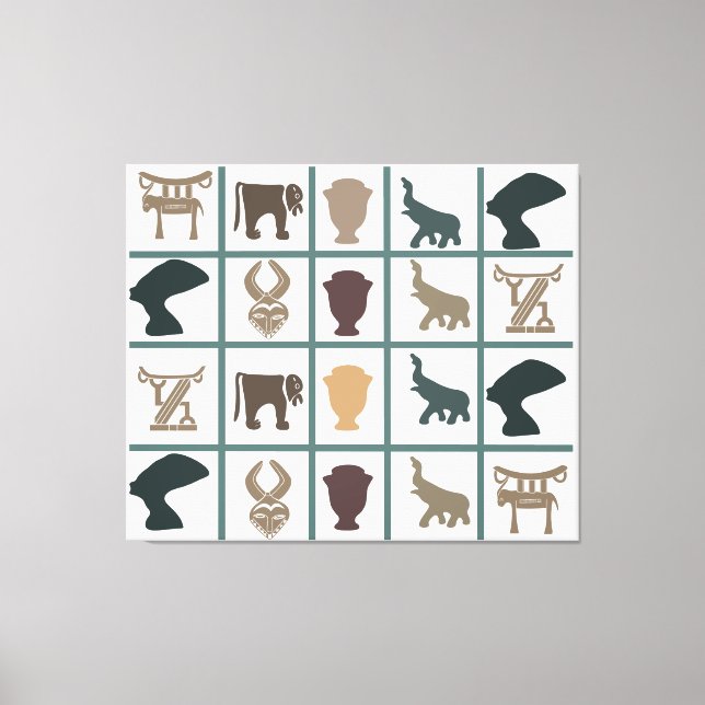 African abstract tribal art canvas print (Front)