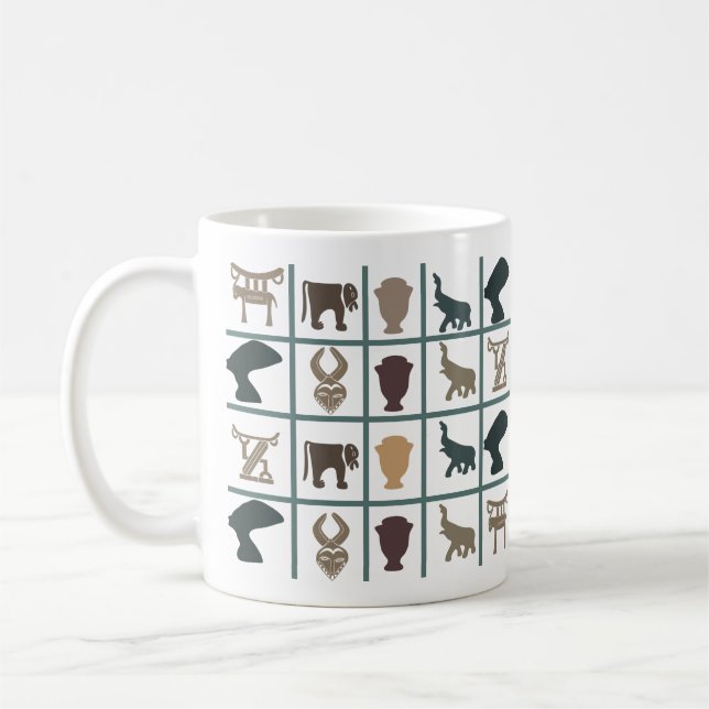 African abstract tribal art coffee mug (Left)