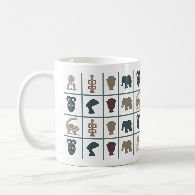 African abstract tribal art coffee mug (Left)