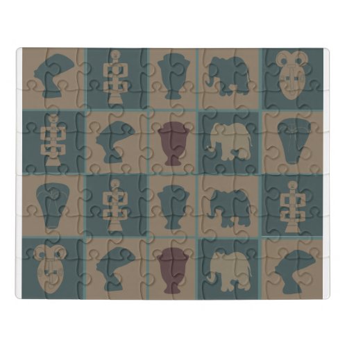 African abstract tribal art jigsaw puzzle