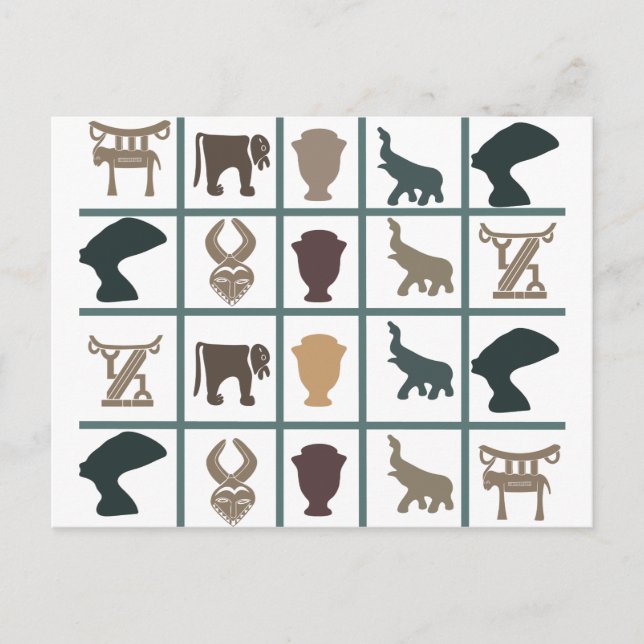 African abstract tribal art postcard (Front)