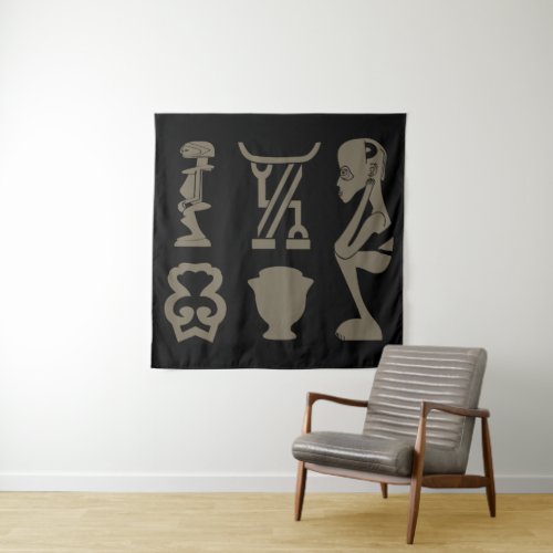African abstract tribal art tapestry