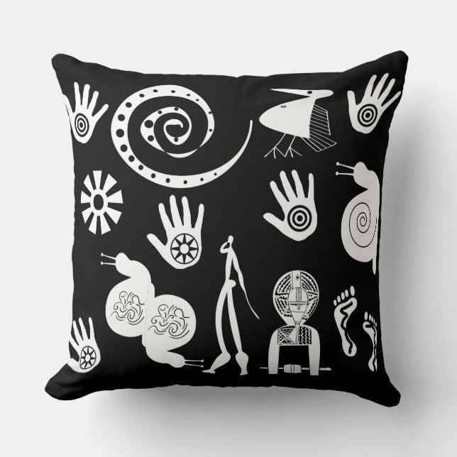 African abstract tribal art throw pillow (Front)