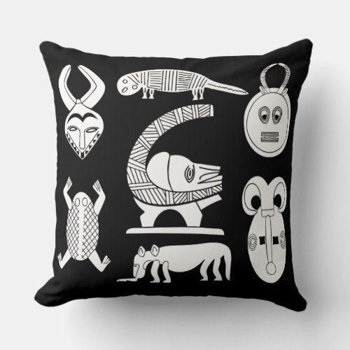 African abstract tribal art throw pillow