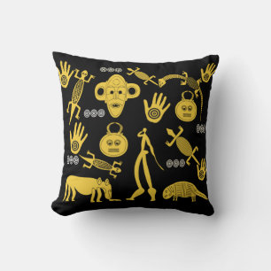 African abstract tribal art throw pillow