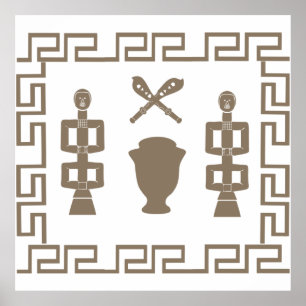 african abstract tribal design poster