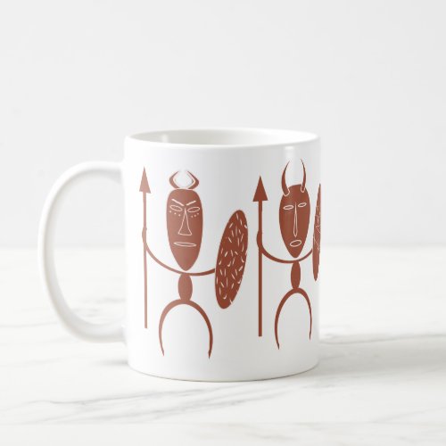 african abstract tribe warrior coffee mug