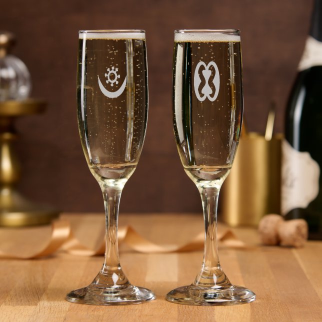 African Adinkra Champagne Flute (Party)