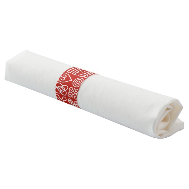 African Adinkra  Napkin Bands (Angled)