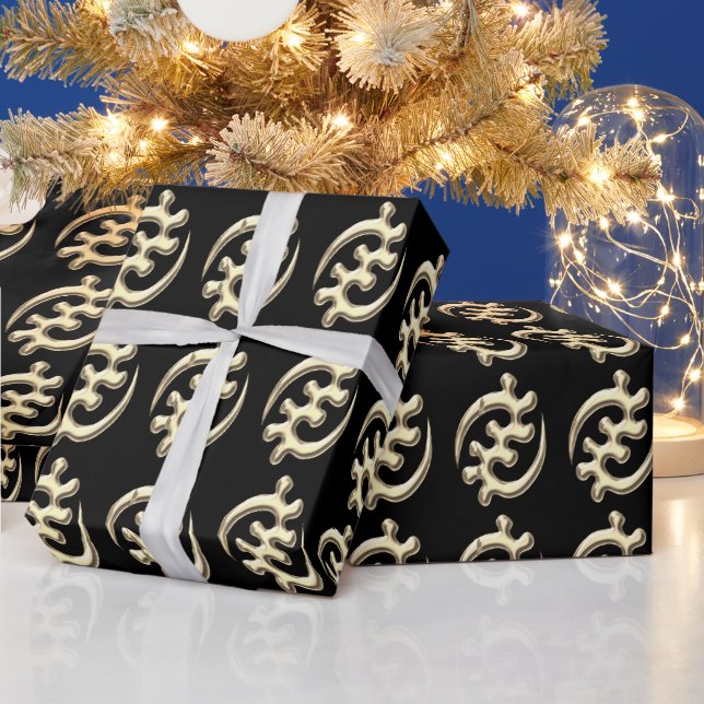African Adinkra Pattern Wrapping Paper (Holidays)
