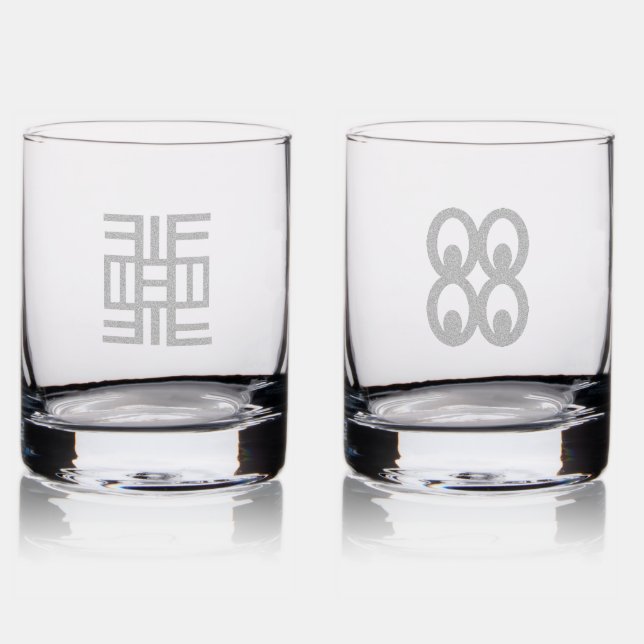 African Adinkra Rocks Glass (Glassware)