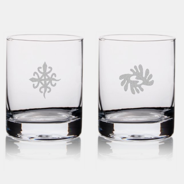 African Adinkra Rocks Glass (Glassware)
