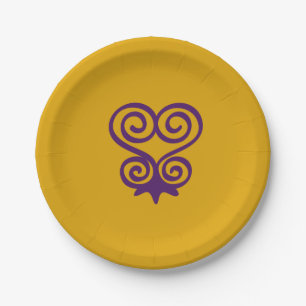 African Adinkra Symbol (Sankofa) Paper Plates