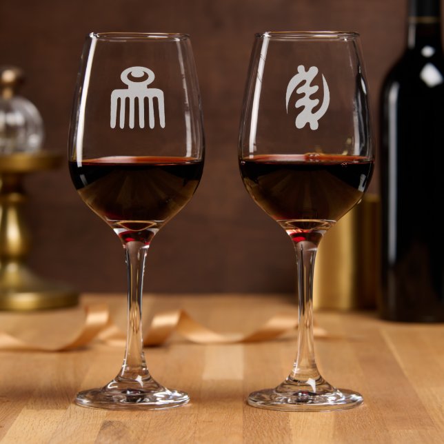 African Adinkra Wine Glass (Party)