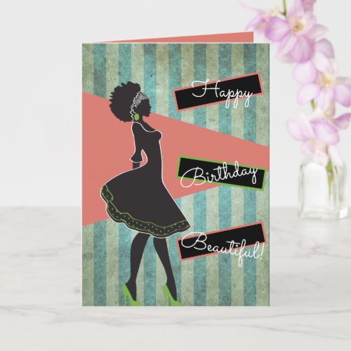 AfricanAfrican American Silhouette Birthday Card