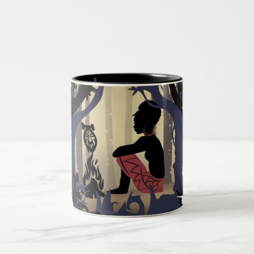 African Alice in Wonderland  Two_Tone Coffee Mug
