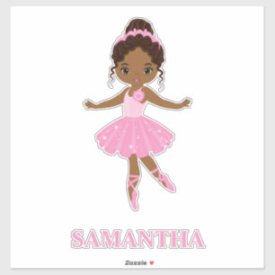 African Amecan Ballerina Girl Vinyl Sticker