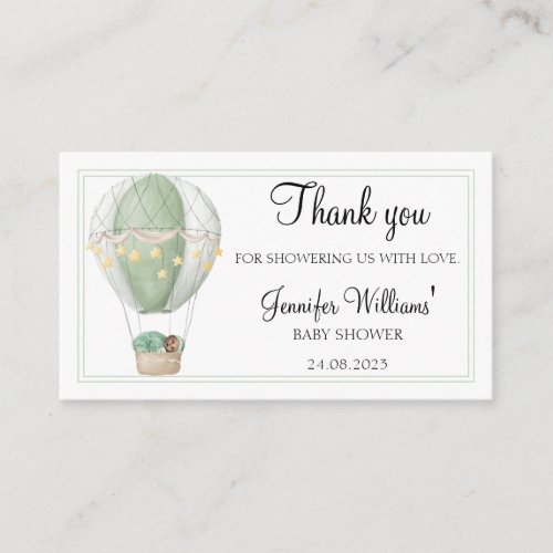 African America balloon baby shower thank you card