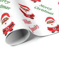 African-Americam Santa Claus Christmas custom Wrapping Paper