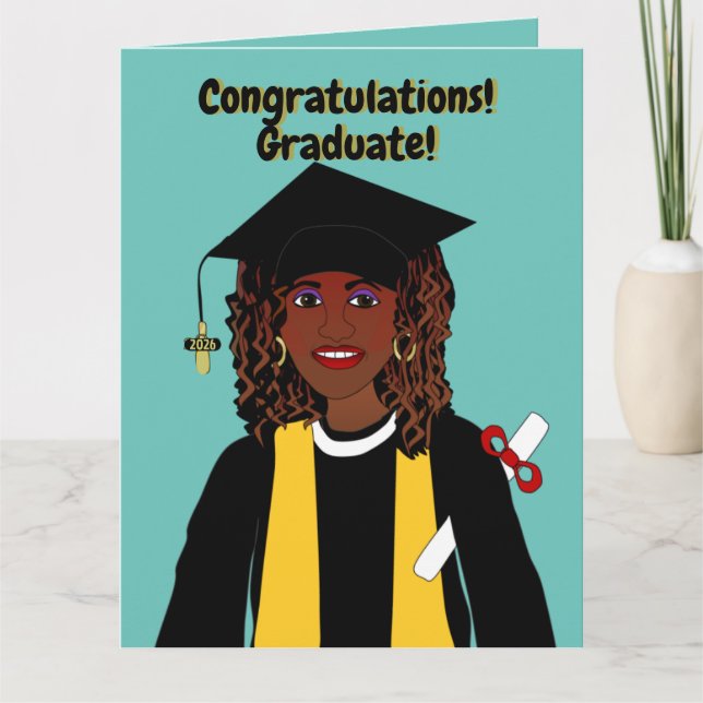 African American 2026 Graduation Card (Front)