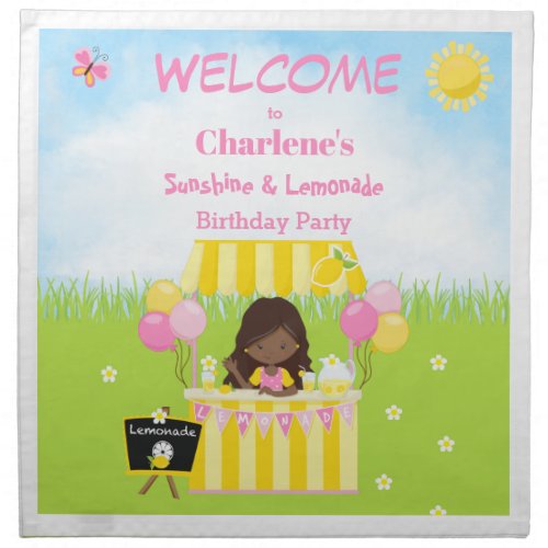 African American 2 Sunshine  Lemonade Party Cloth Napkin