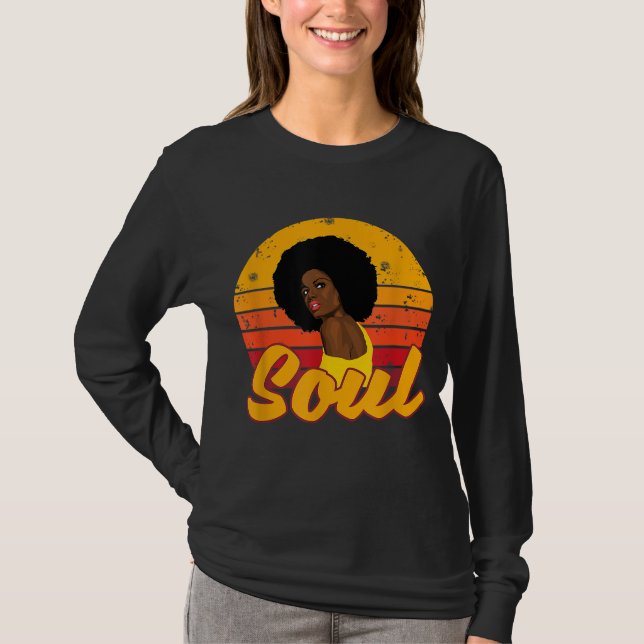 African American 70s 80s Funk Afro Disco Soul Mela T-Shirt (Front)