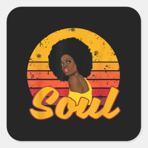 African American 70s 80s Funk Afro Disco Soul Square Sticker