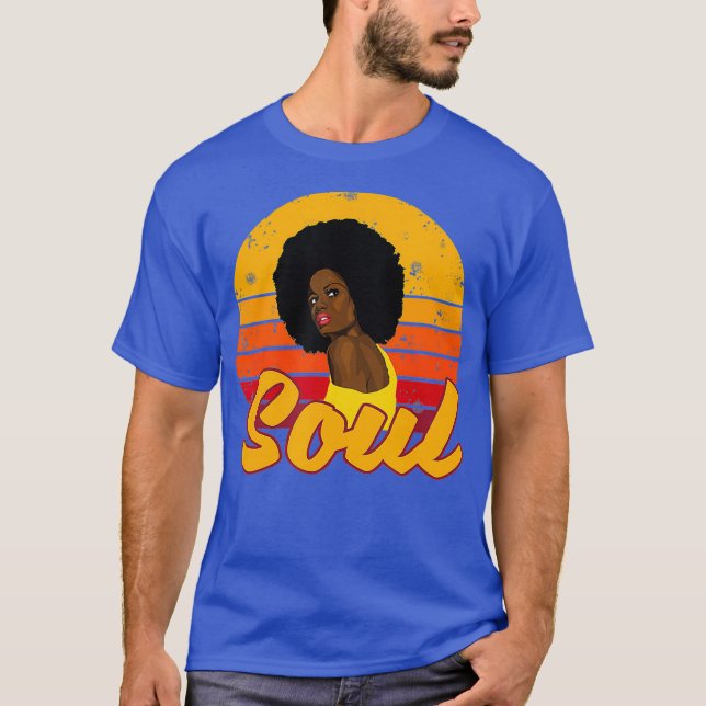 African American 70s 80s Funk Afro Disco Soul T-Shirt (Front)