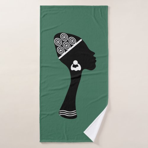 african american abstract woman portrait bath towel