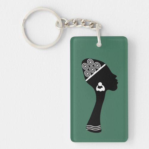 african american abstract woman portrait keychain