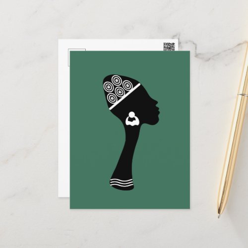 african american abstract woman portrait postcard
