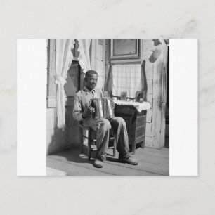 African American Accordion Player, 1941 Postcard