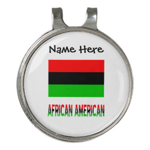 African American African Diaspora Flag Personalize Golf Hat Clip
