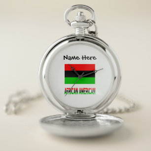 African American African Diaspora Flag Personalize Pocket Watch