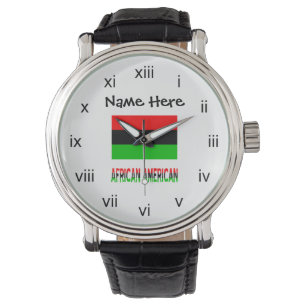 African American African Diaspora Flag Personalize Watch