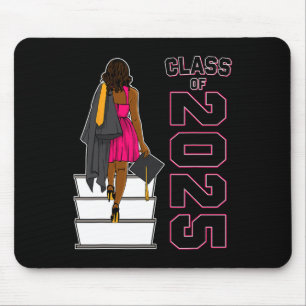 African American Afro Black Girl Graduation Cl Of Mouse Pad