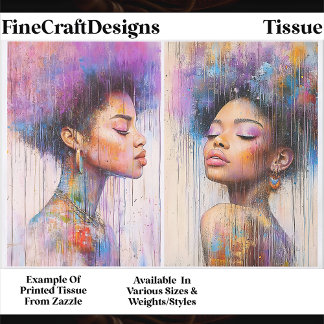 African American Afro Hair Women EX8 Decoupage Tissue Paper