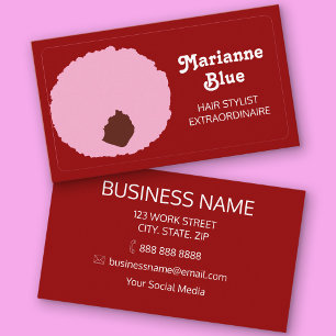 African American Afro Hairdresser Business Card