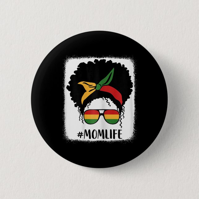 African American Afro Mom Life Black Mom Mothers D Button (Front)