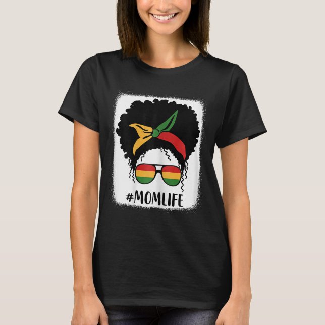 African American Afro Mom Life Black Mom Mothers D T-Shirt (Front)