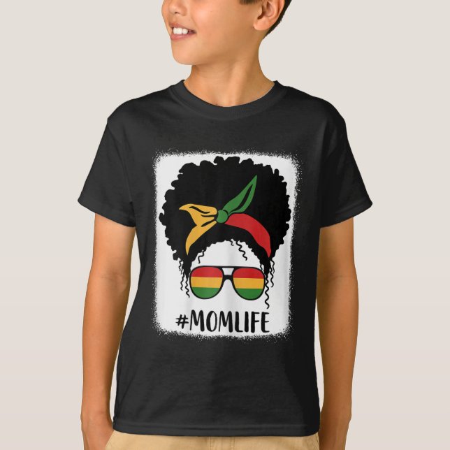 African American Afro Mom Life Black Mom Mothers D T-Shirt (Front)