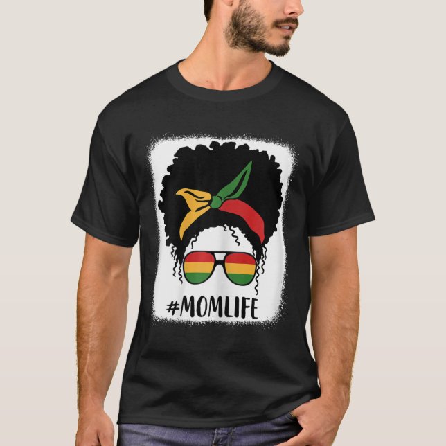 African American Afro Mom Life Black Mom Mothers D T-Shirt (Front)