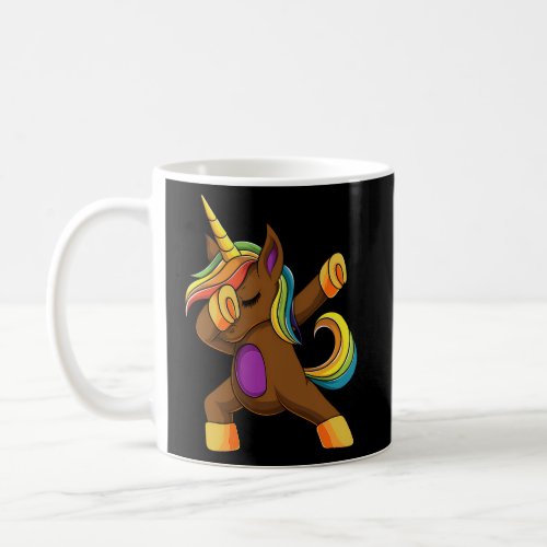 African American Afro Unicorn Rainbow Black Dab Coffee Mug