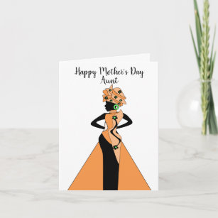 Fashion Woman Black Hat Personalized Mother's Day Card