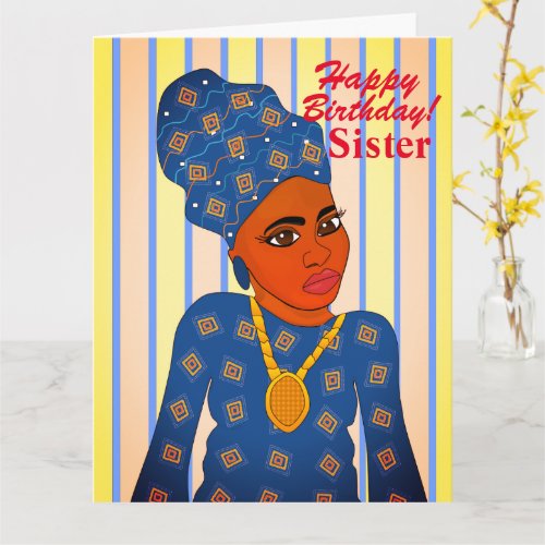African American Afrocentric Birthday Card