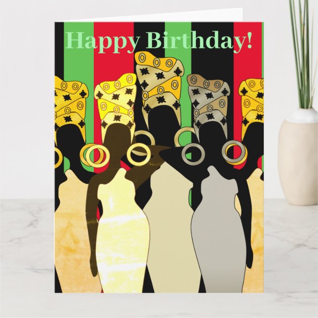 African American Afrohemian Birthday Card (Front)