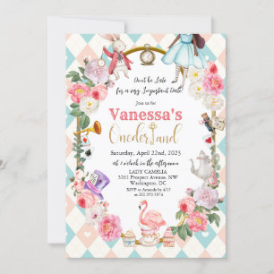 African American Alice in Wonderland Invitation