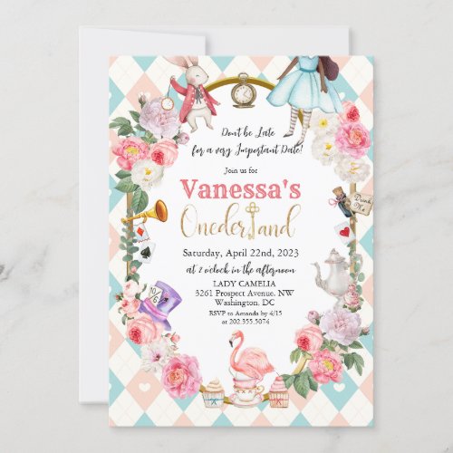 African American Alice in Wonderland Invitation