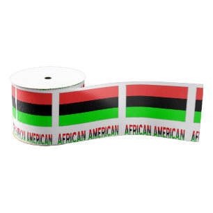 African American and African Diaspora Flag Grosgrain Ribbon