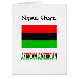 African American and Diaspora Flag with Your Name Cards